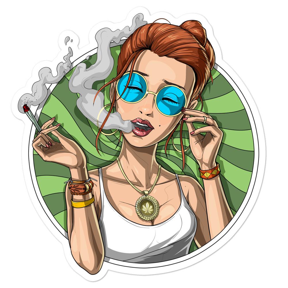 Smoking Weed Psychedelic Sticker