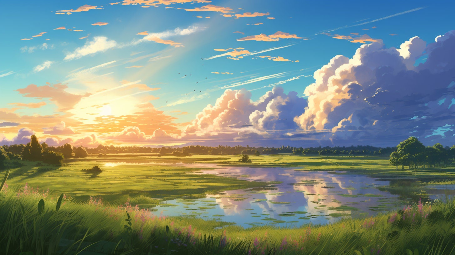 Makoto Shinkai Style Landscape Desktop