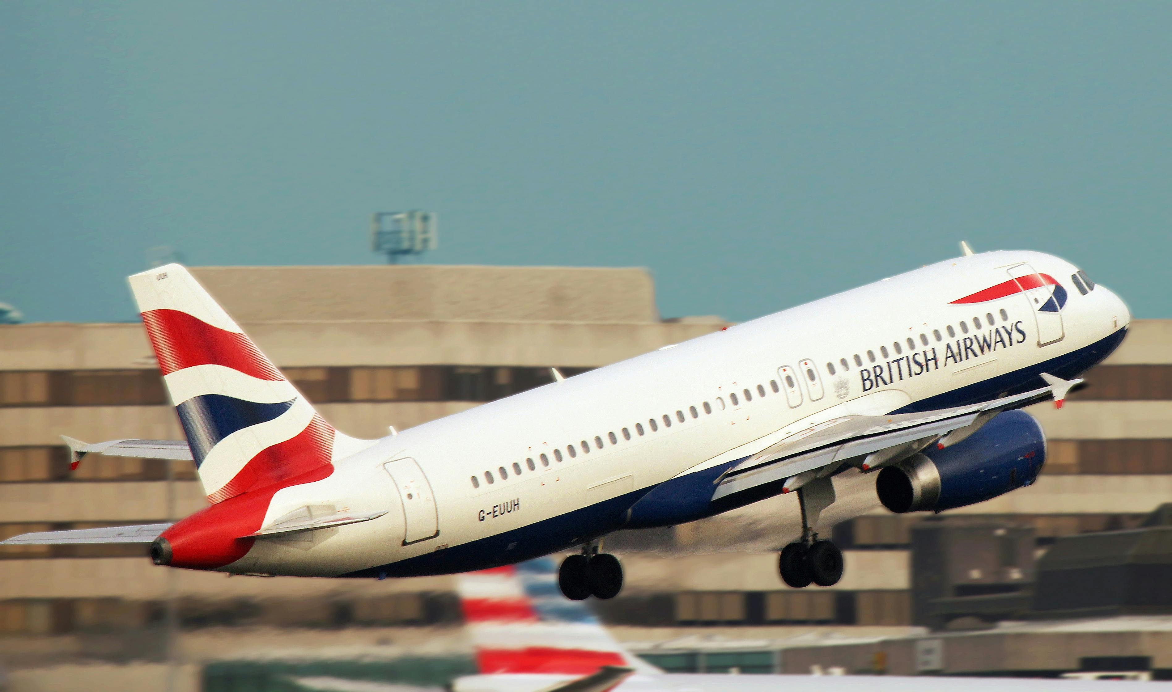 White British Airways Taking Off