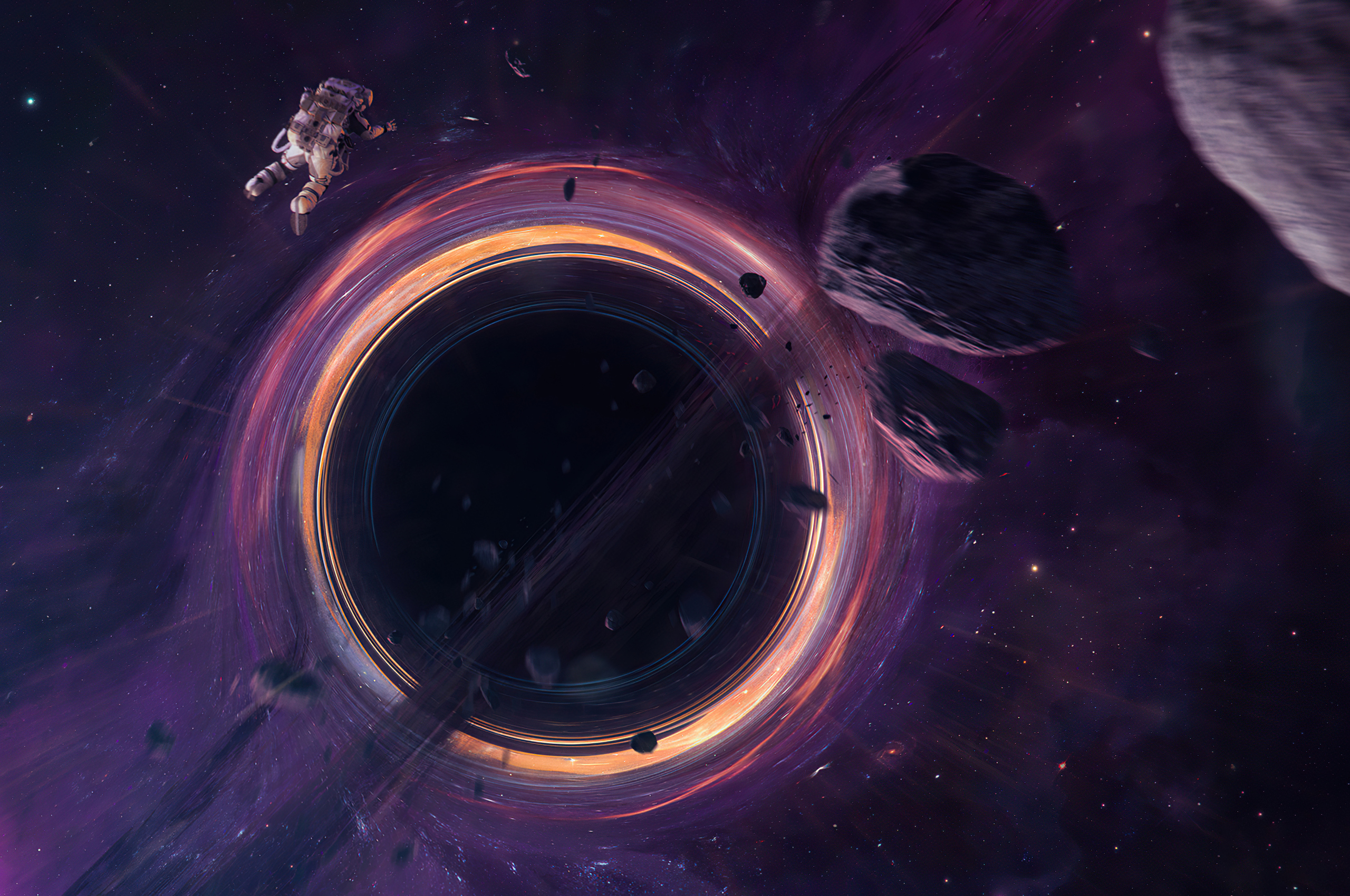 Astronaut Entering Black Hole