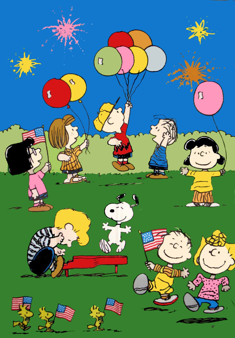 PEANUTS GANG 4TH OF JULY Flag