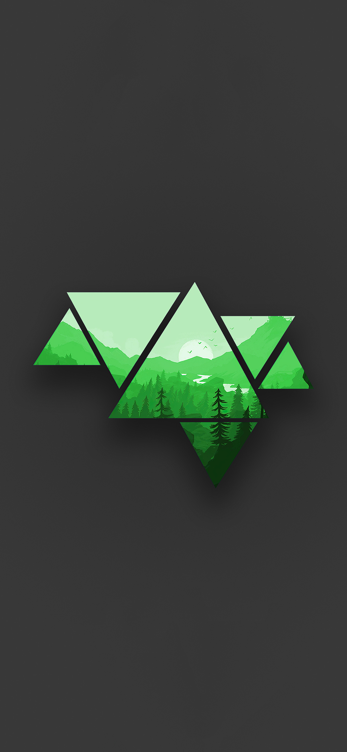 Minimalist Mountains Green 4k