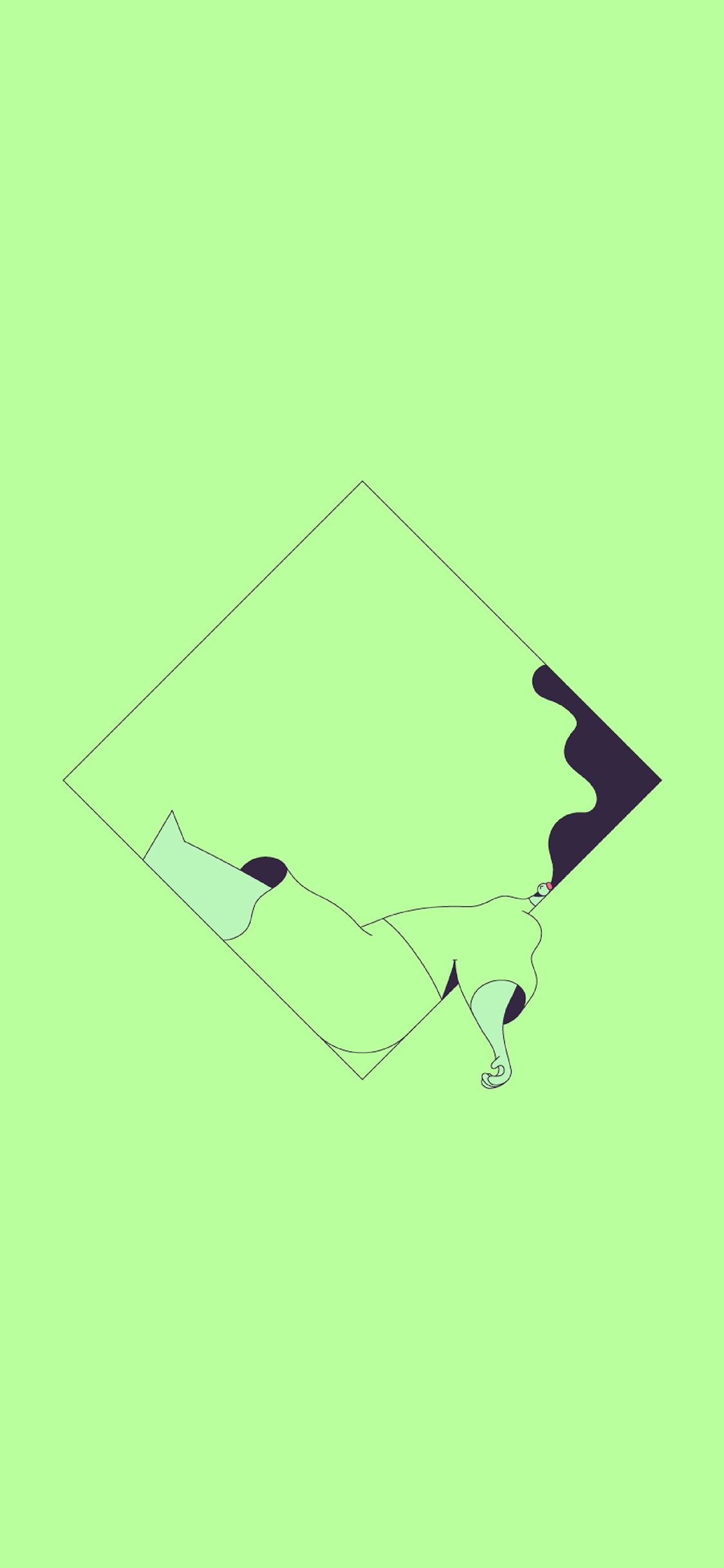 Minimal Drawing Green Illustration Art