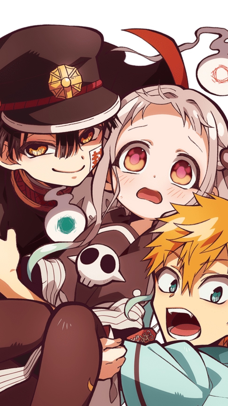 Phone wallpaper: Hanako Kun, Anime, Jibaku Shounen Hanako Kun, Kou Minamoto, Mokke (Jibaku Shounen Hanako Kun), Yashiro Nene 1365268