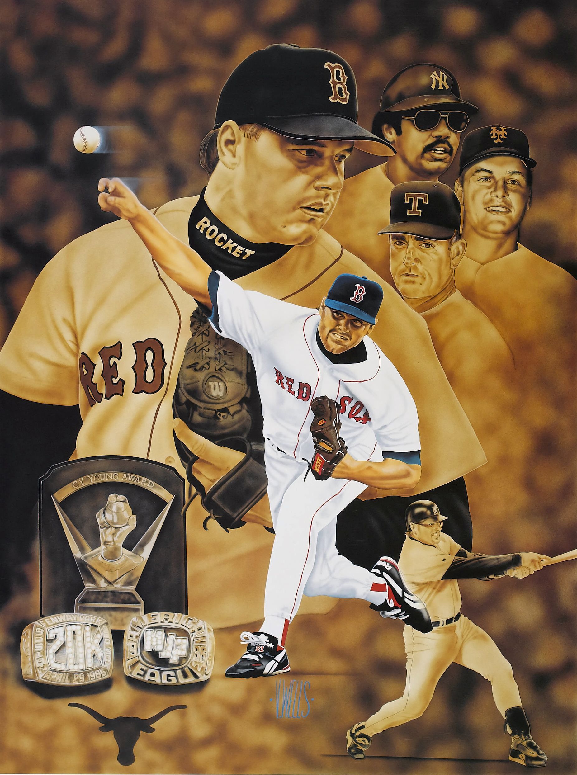 Roger Clemens by Vernon Wells. Sports