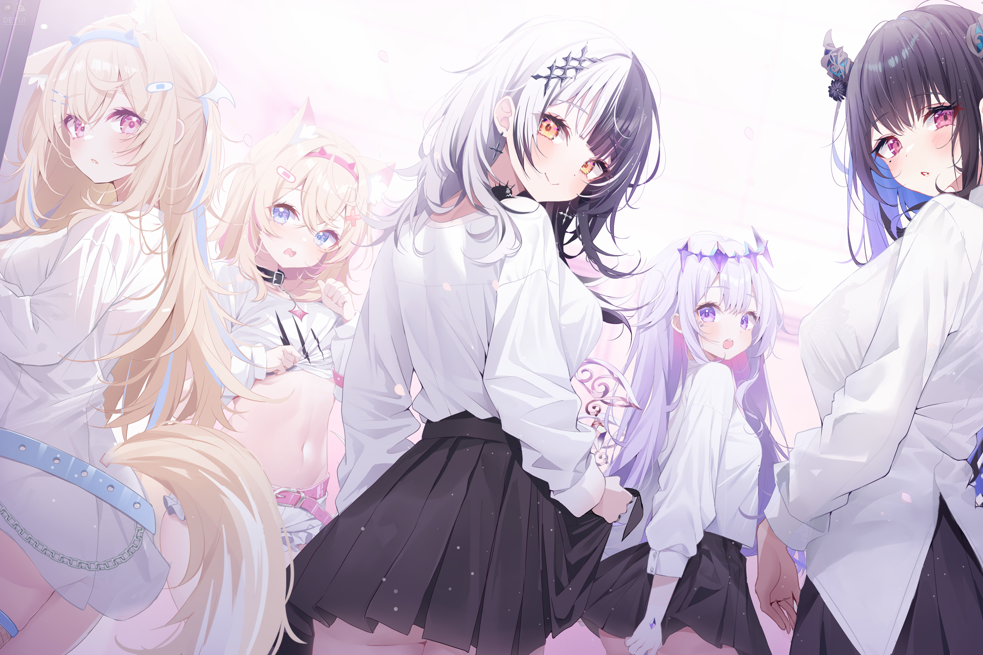 FUWAMOCO, smiling, looking at viewer