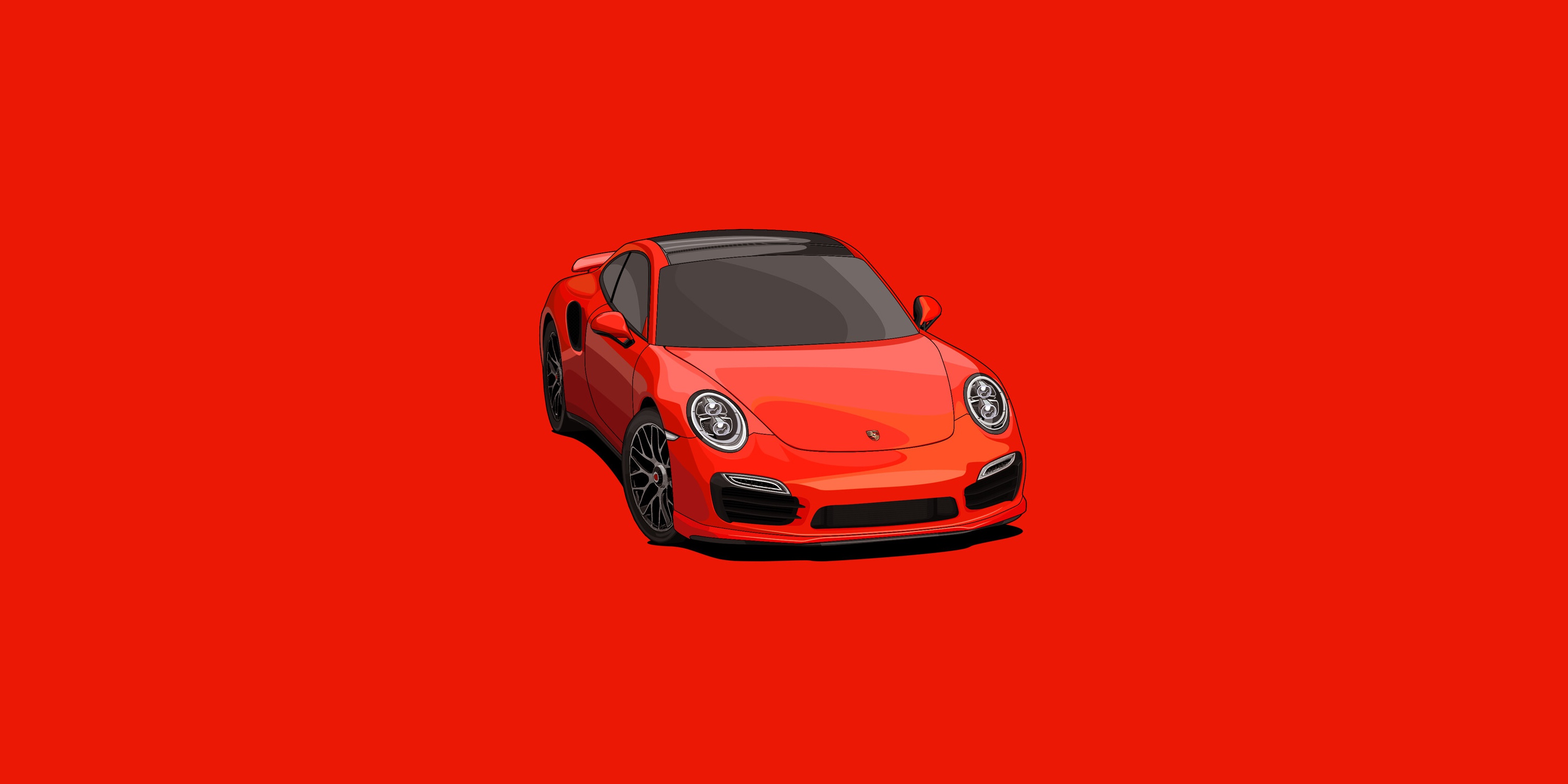 Wallpaper Red, Auto, Minimalism, 911