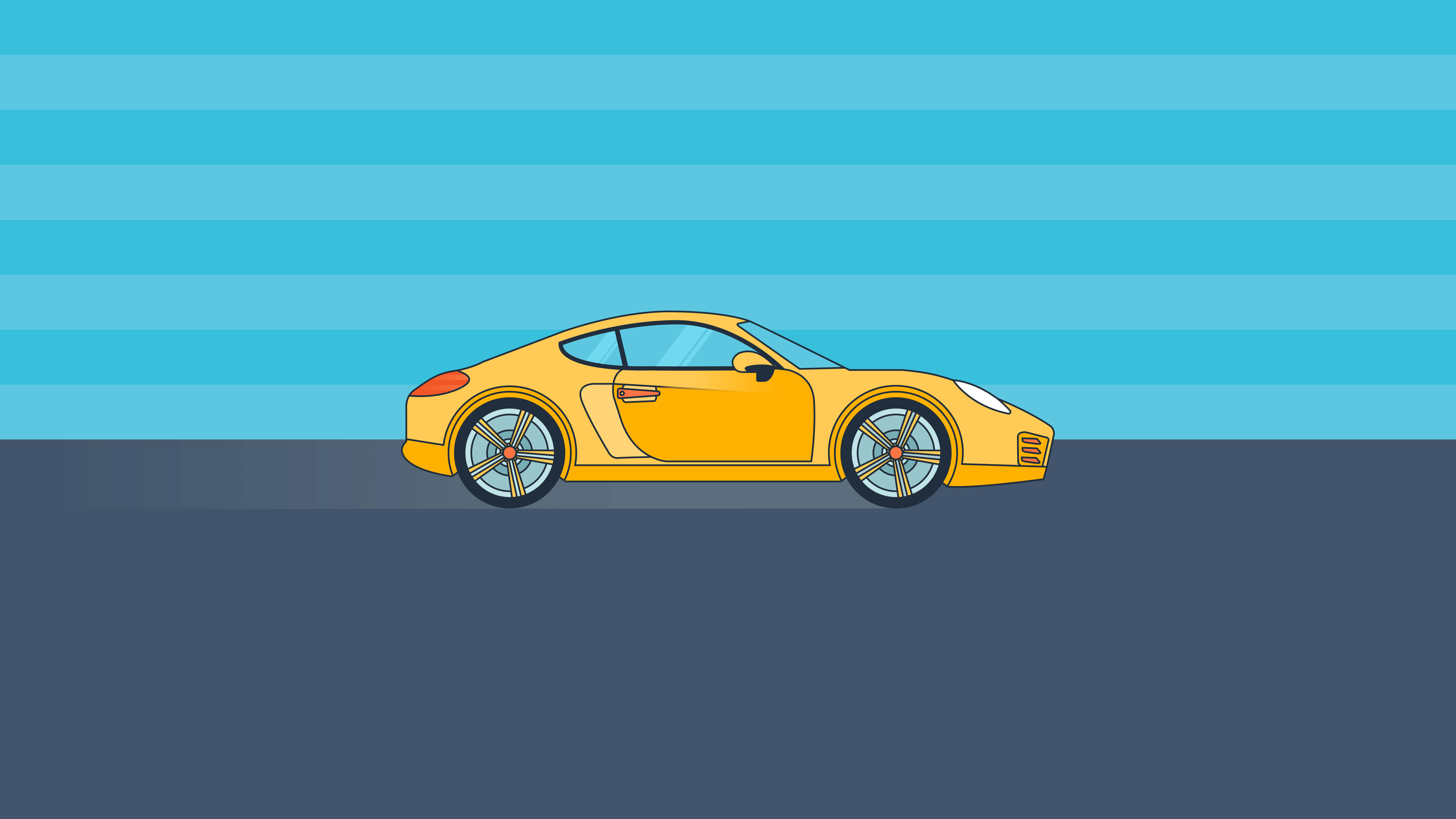 Porsche Minimal 8k Wallpaper, HD Artist