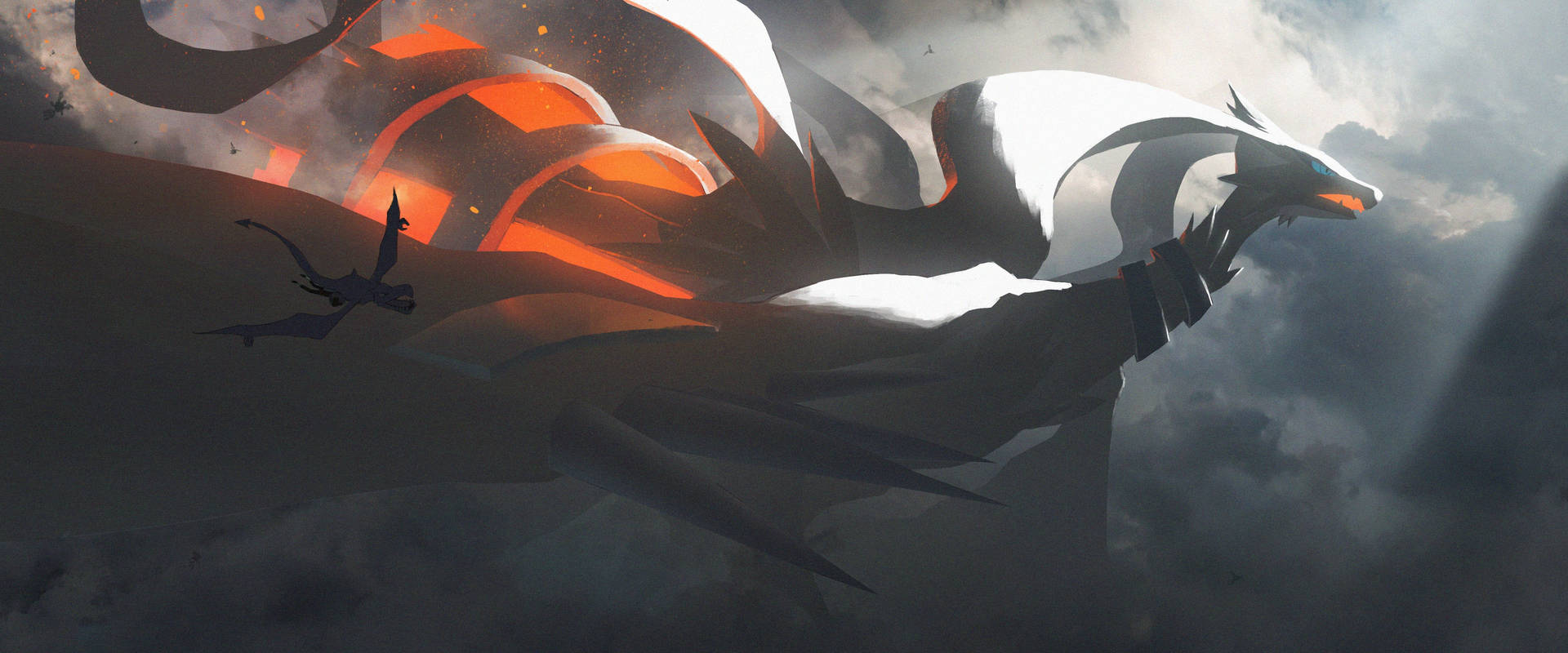 Download Reshiram Flying Through Clouds