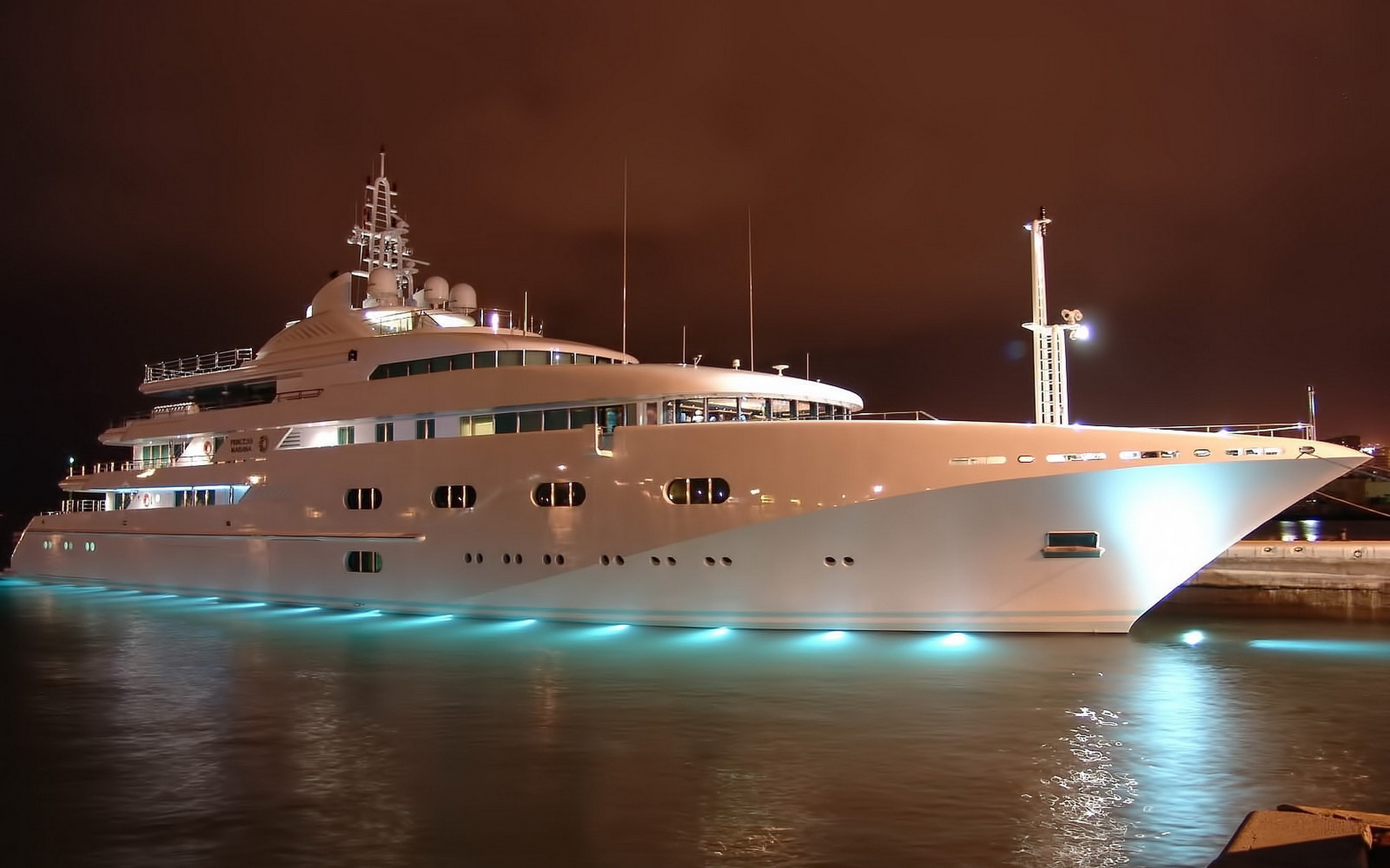 Luxurious Yacht at Night