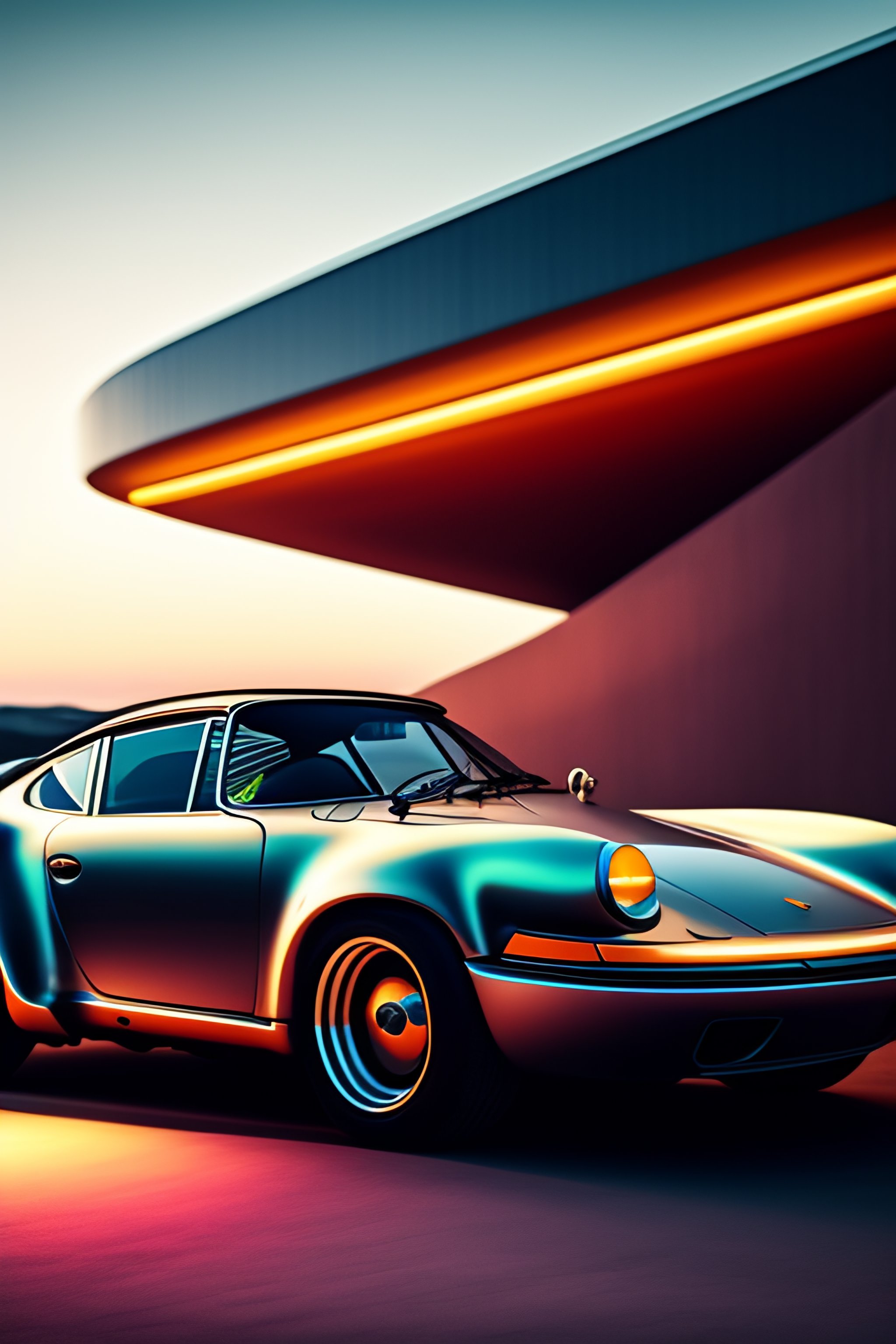 Futuristic classic Porsche at