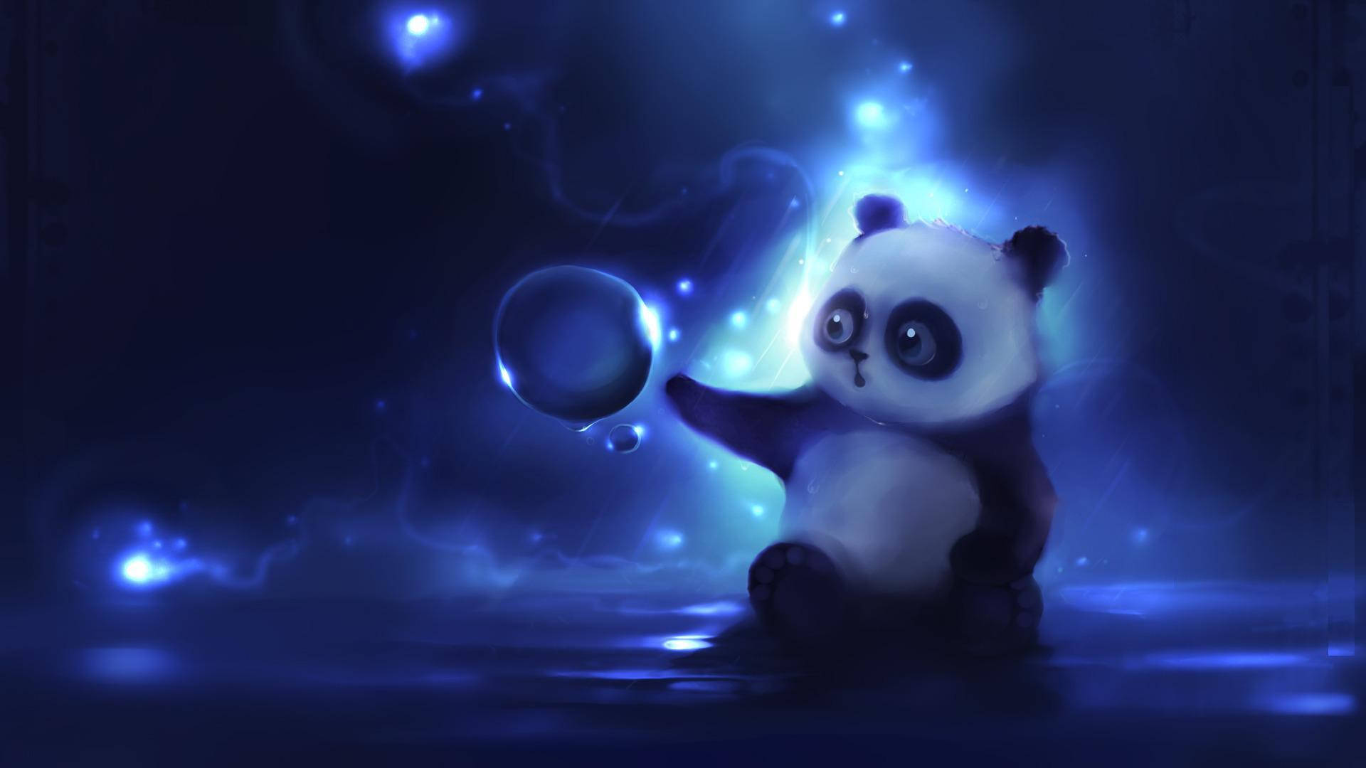 Download Panda Luminescent Blue Desktop
