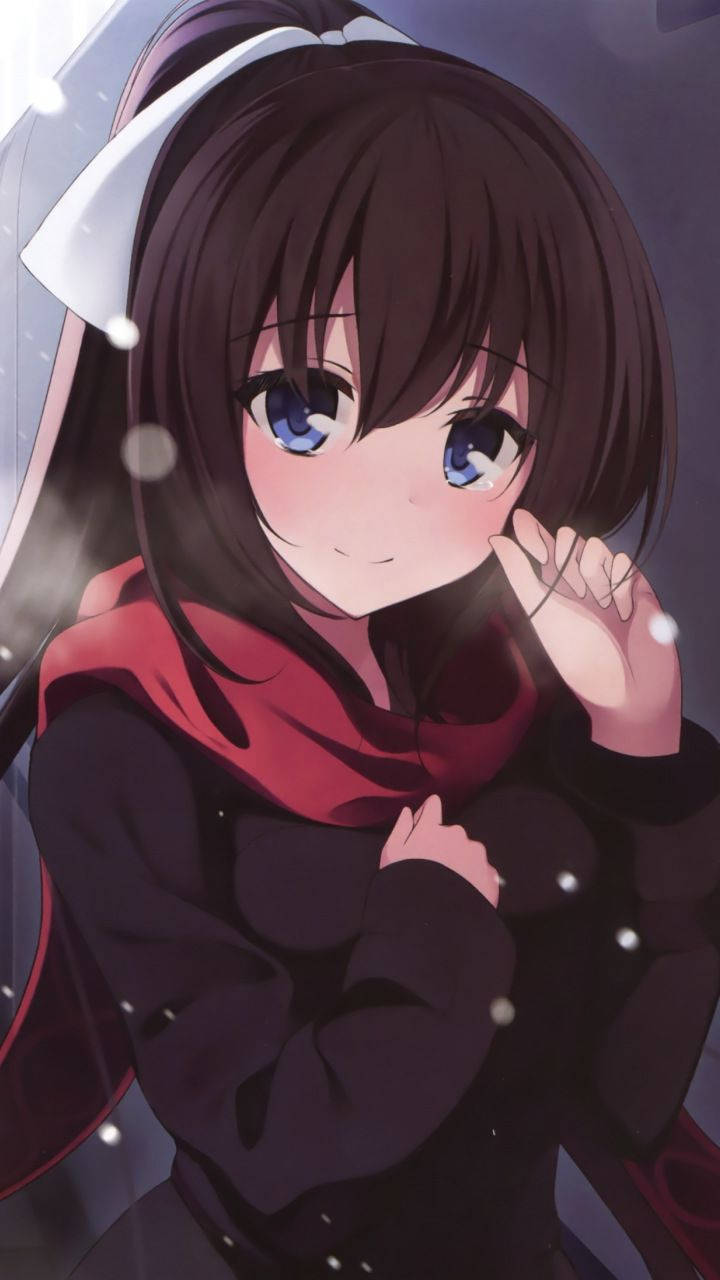 Download free Cute Anime Girl Red Scarf
