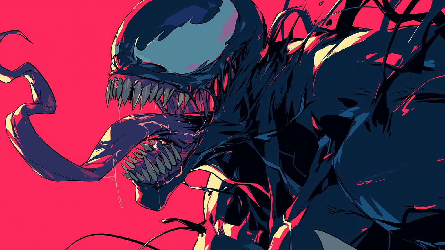 Venom Symbiote Red Rage Desktop