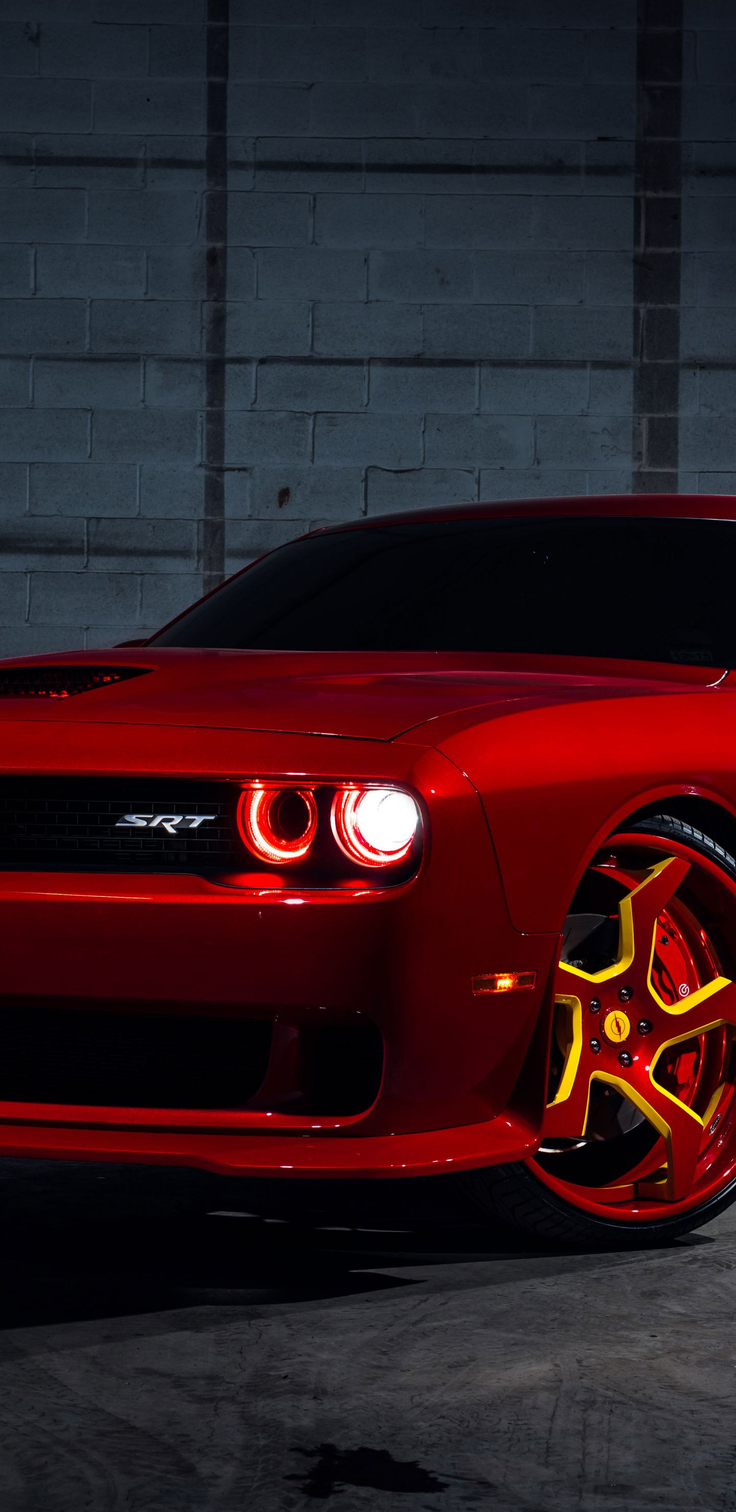 Download wallpaper 1440x2960 red, dodge
