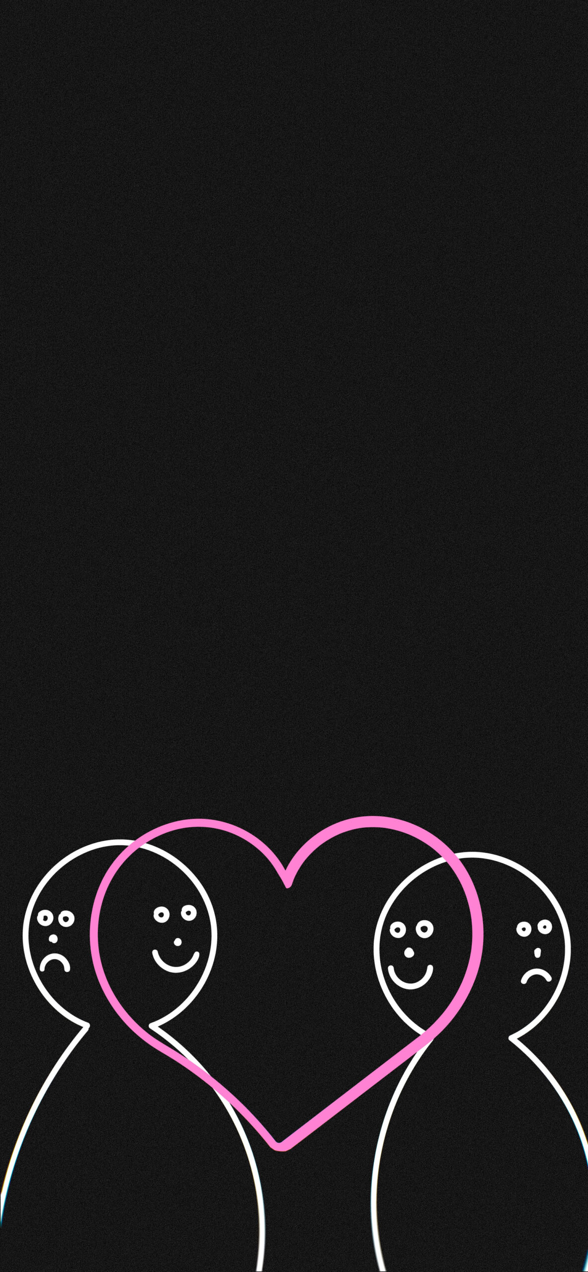 Love Makes Us Happy Black Wallpaper