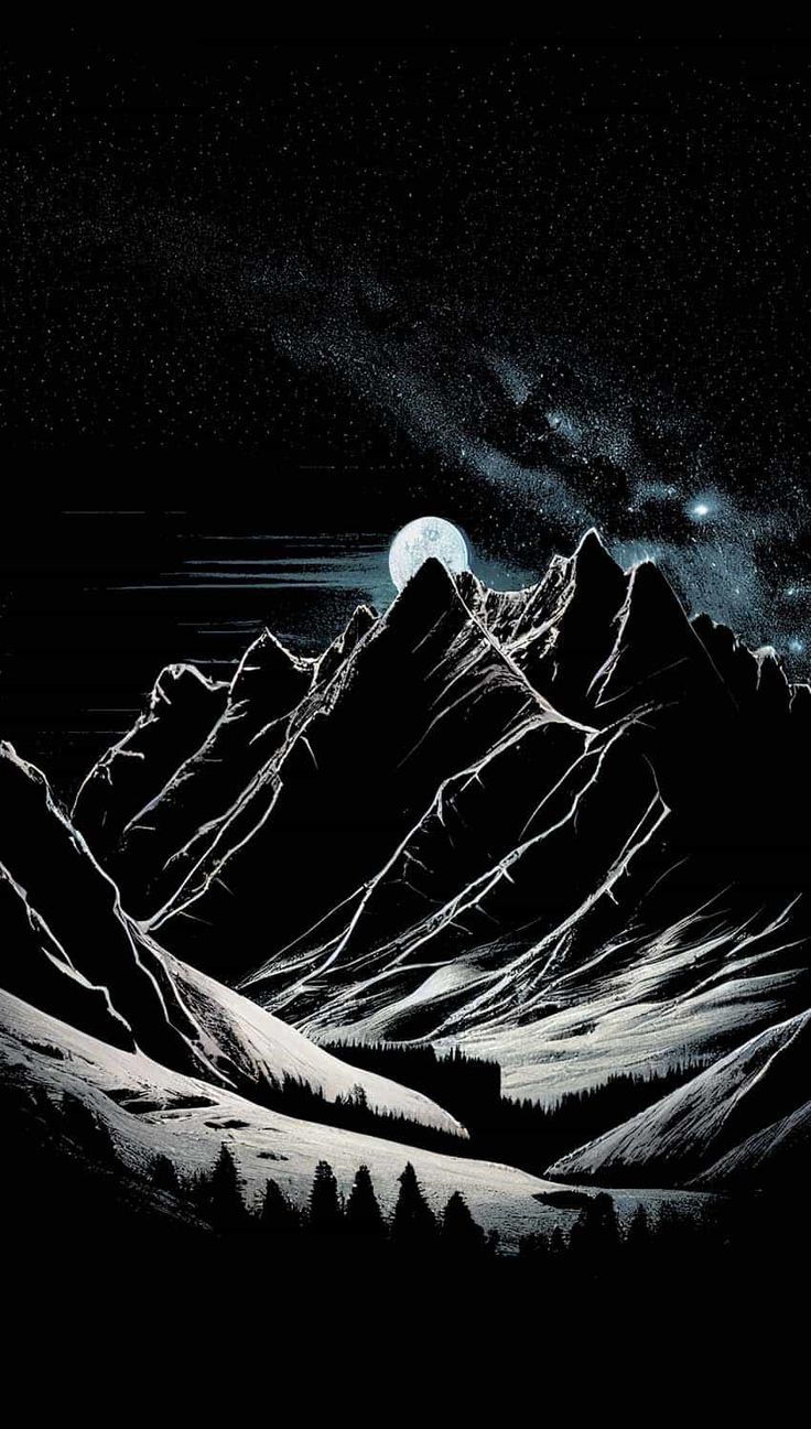 night mountains iPhone Wallpaper HD