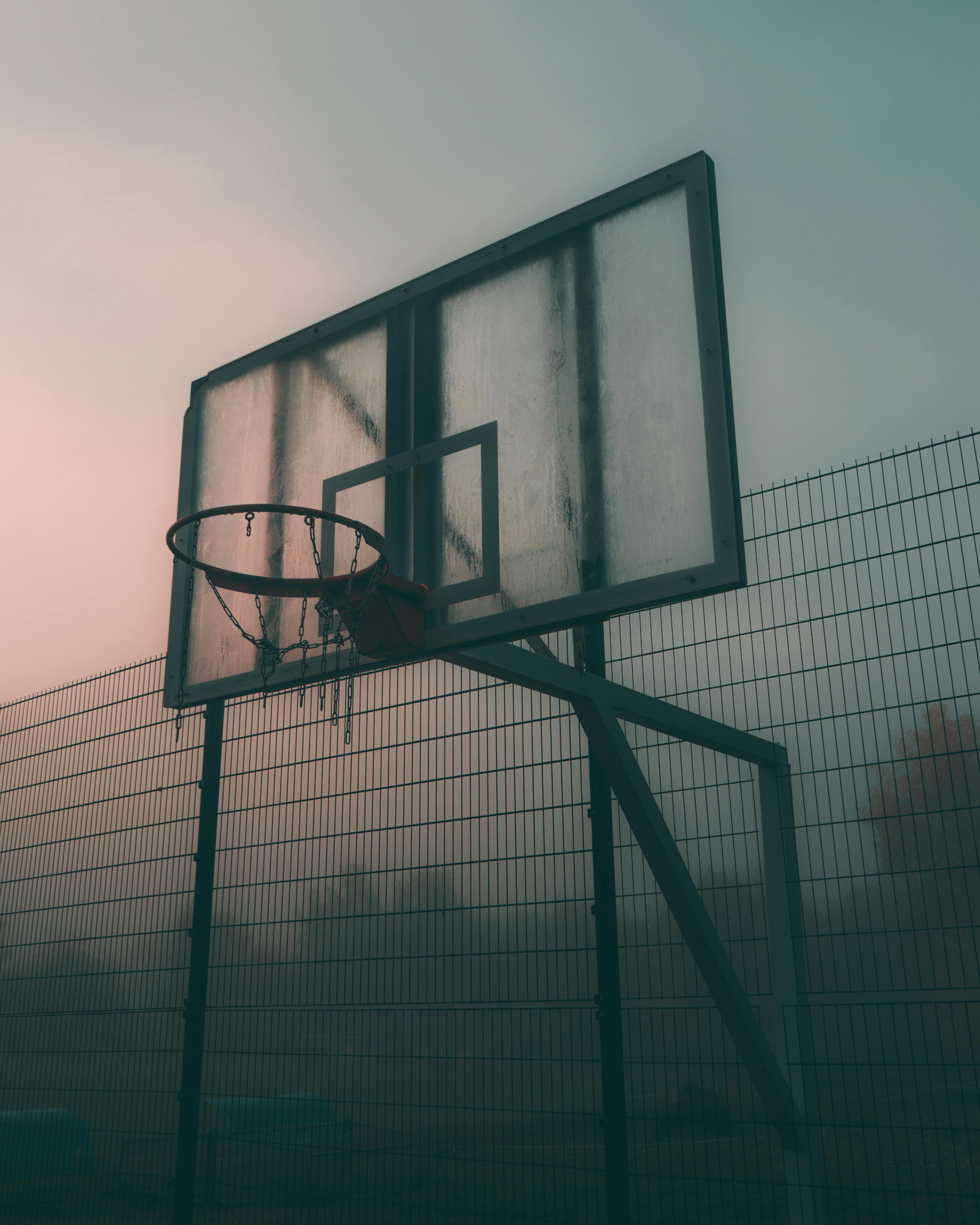 Basketball Court on a Foggy Morning