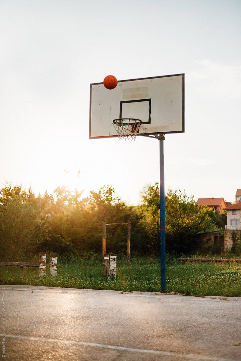 Basketball Court In Sunset