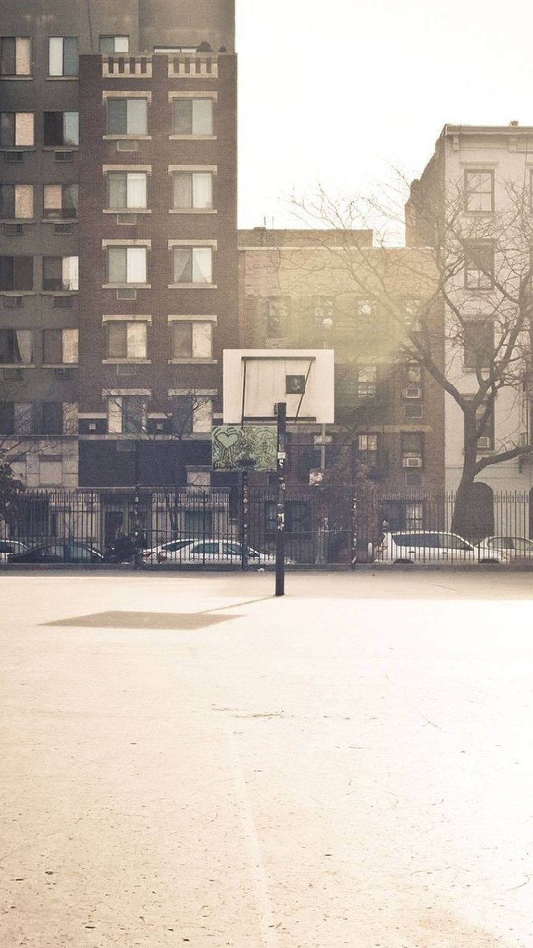 Basketball iPhone City Court Wallpaper