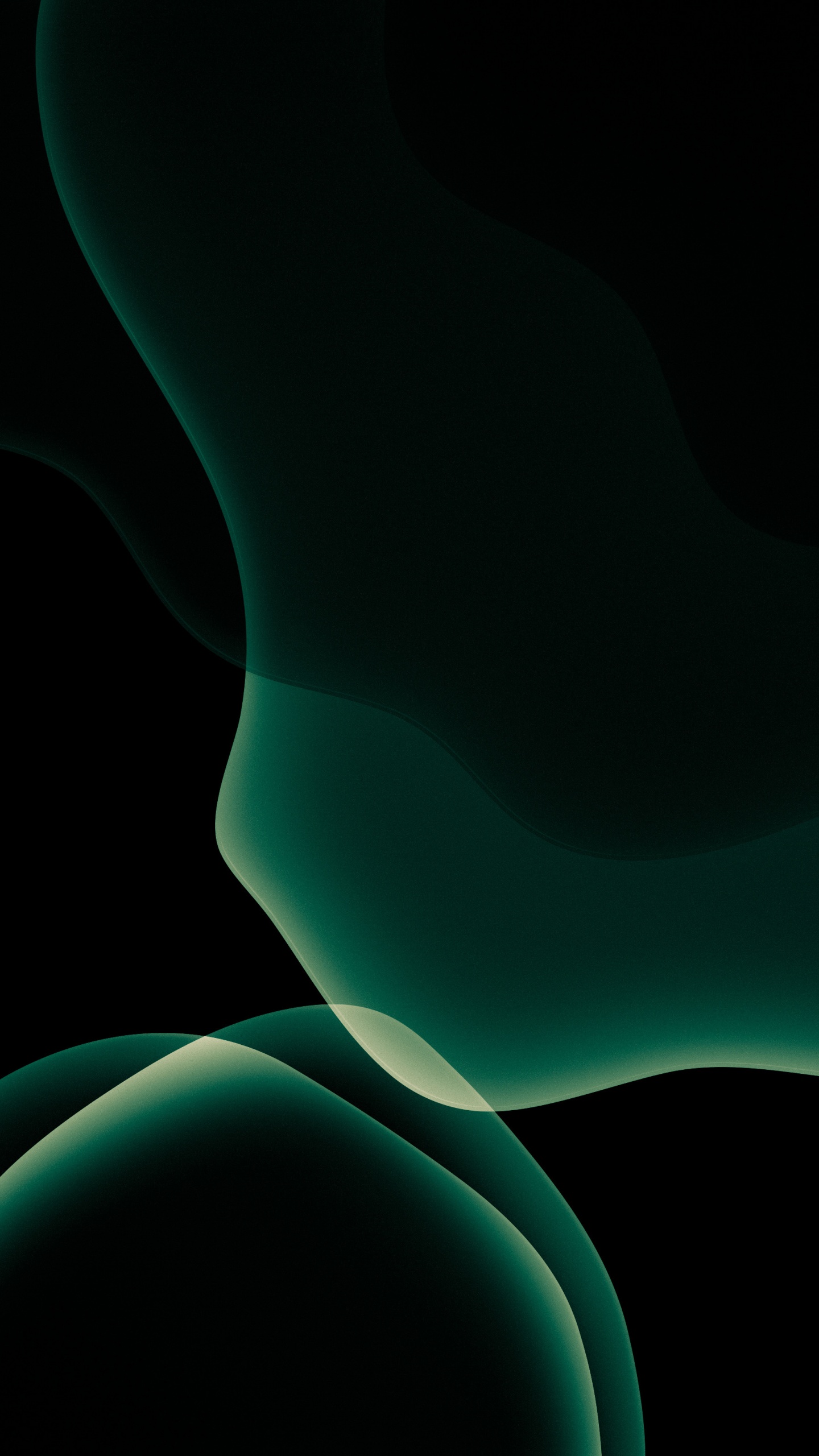 iOS 13 Wallpaper 4K, Dark green, Stock