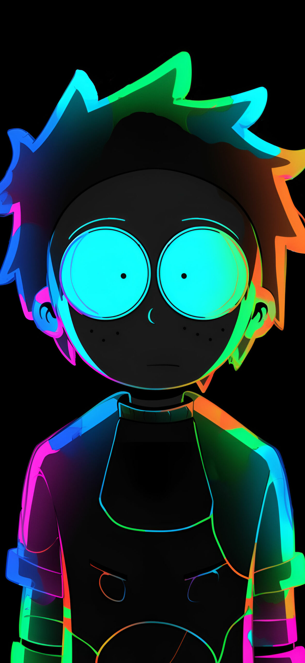 Morty Smith Neon Art Wallpaper