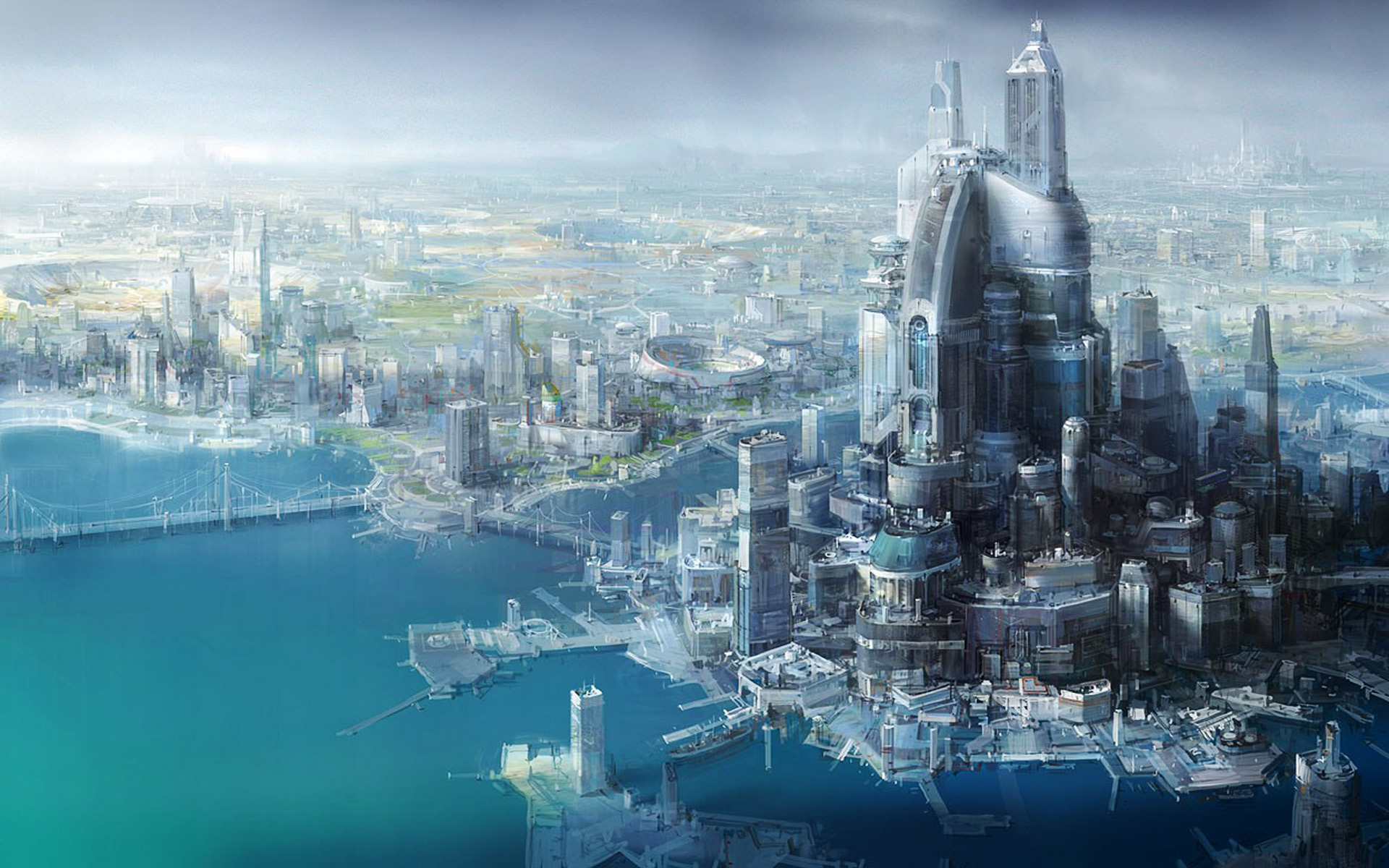 Futuristic City HD Wallpaper