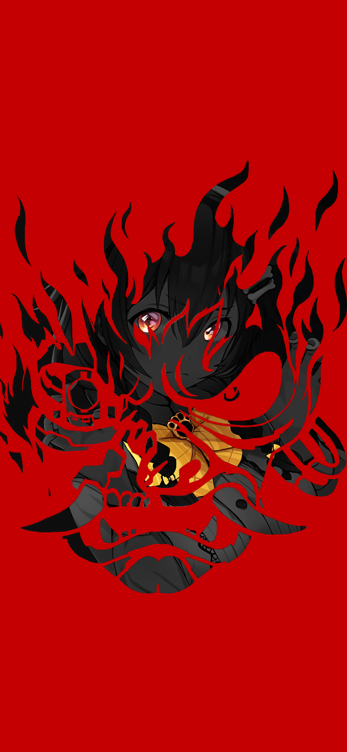 Samurai Anime Girl Minimal 5k
