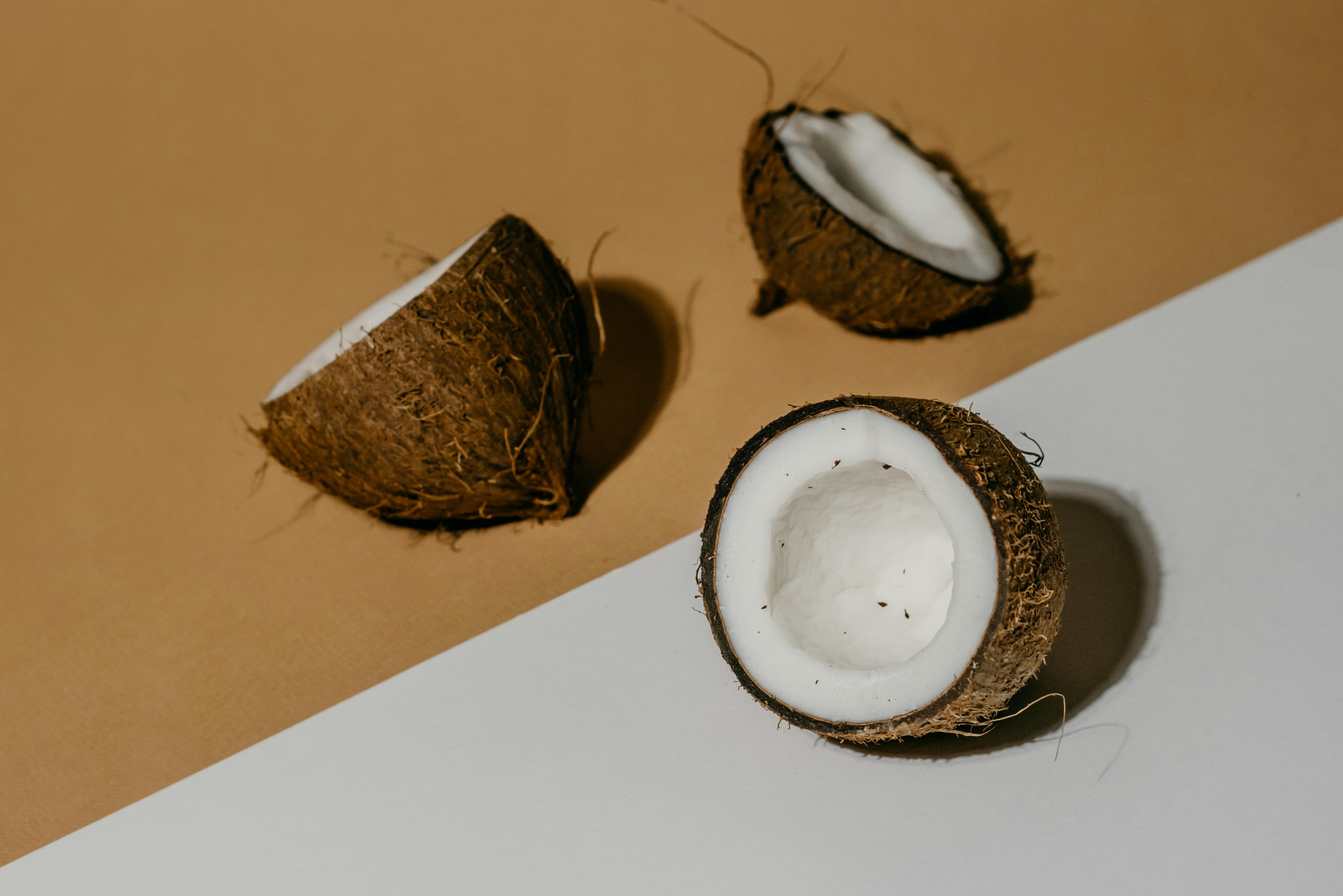 A Coconut Fruit Cracked Open · Free