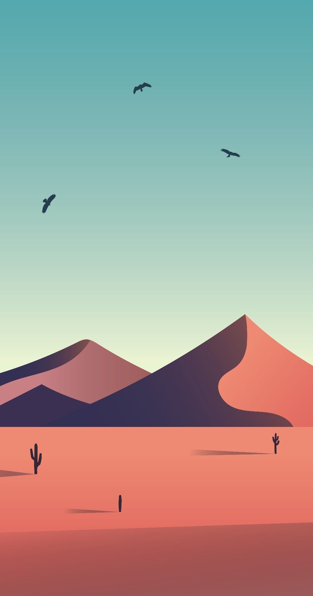 Minimalist Desert Landscape Wallpaper