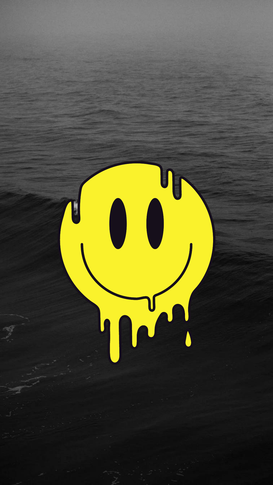 Dripping Smiley Face iPhone Wallpaper