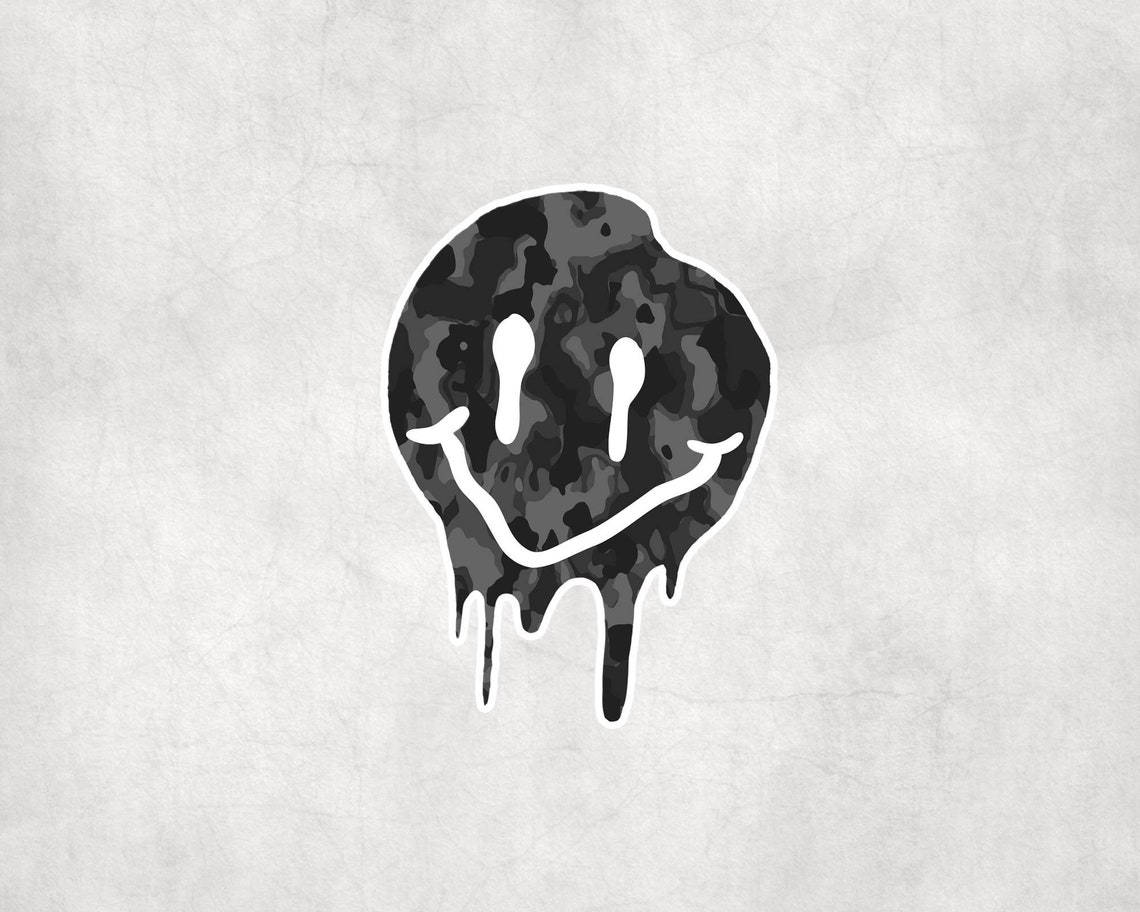 Download free Black Drippy Smiley Face
