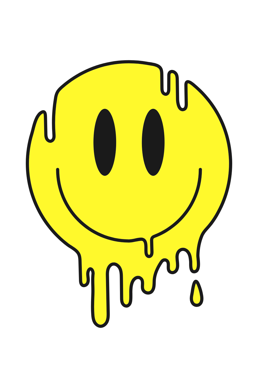 Dripping Smiley. Face line drawing