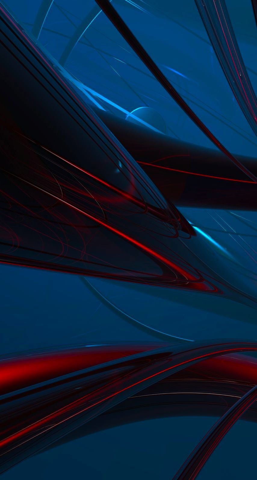 Cool Blue Black Pattern 3D. Wallpaper