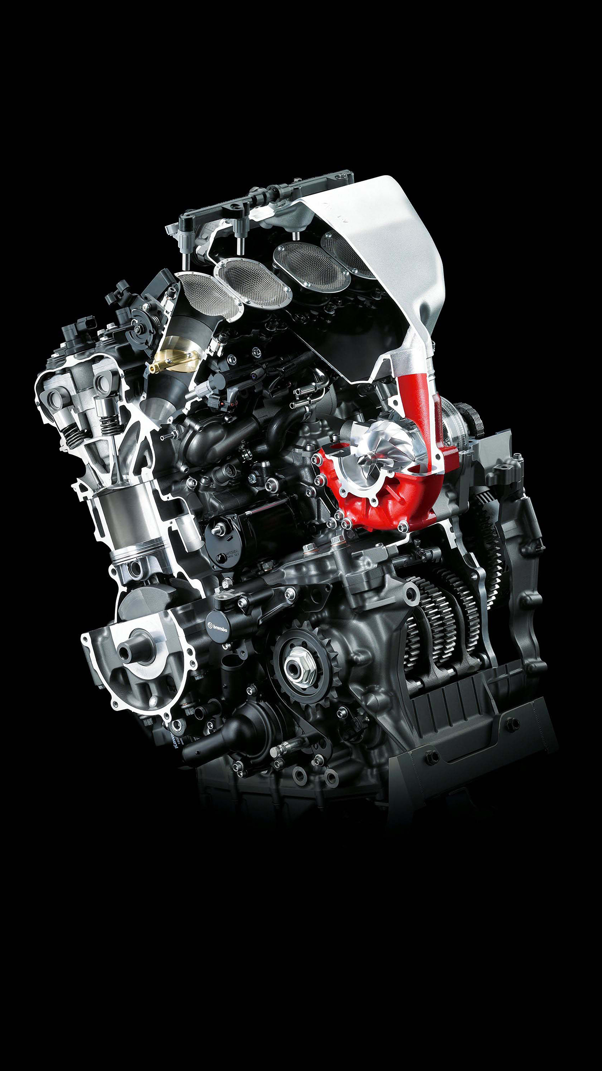Kawasaki H2R Engine Wallpaper