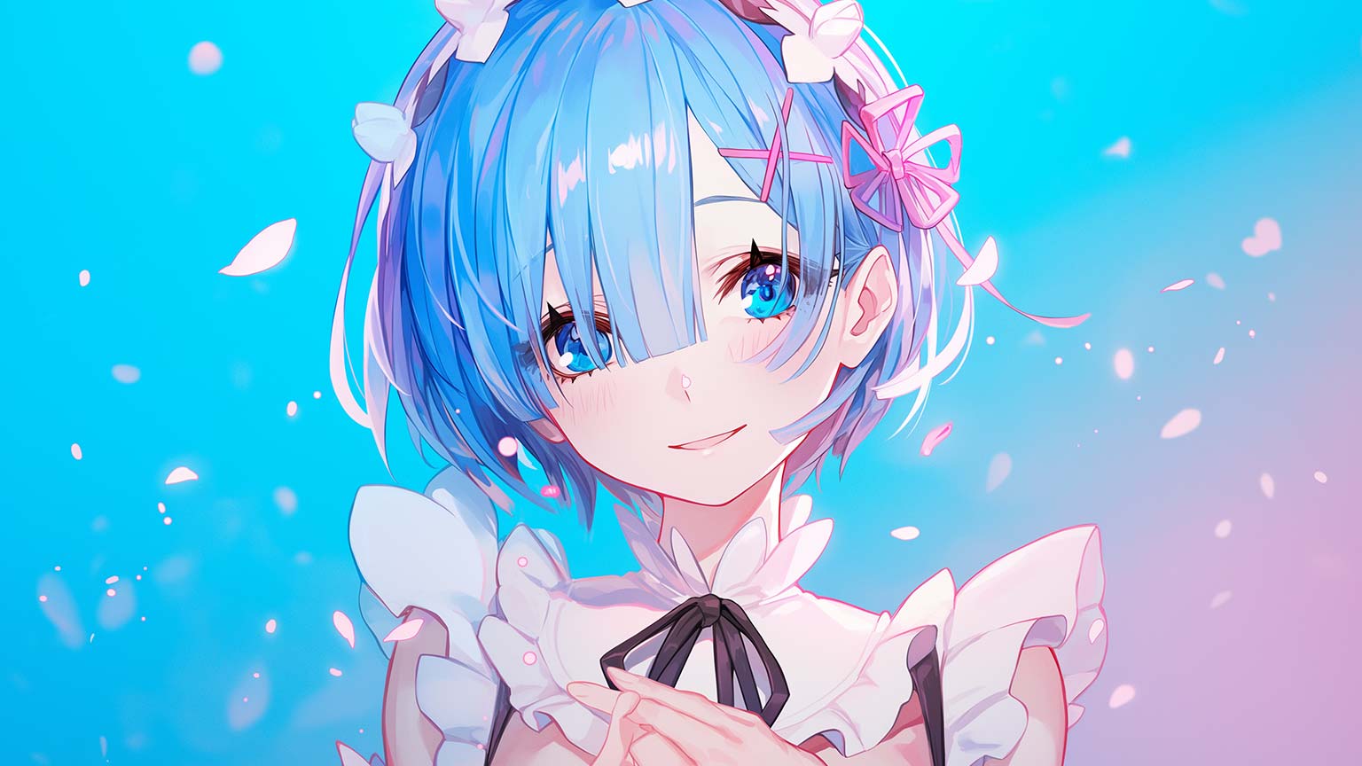 Re:Zero Rem Smile Desktop Wallpaper Re:Zero Wallpaper 4K