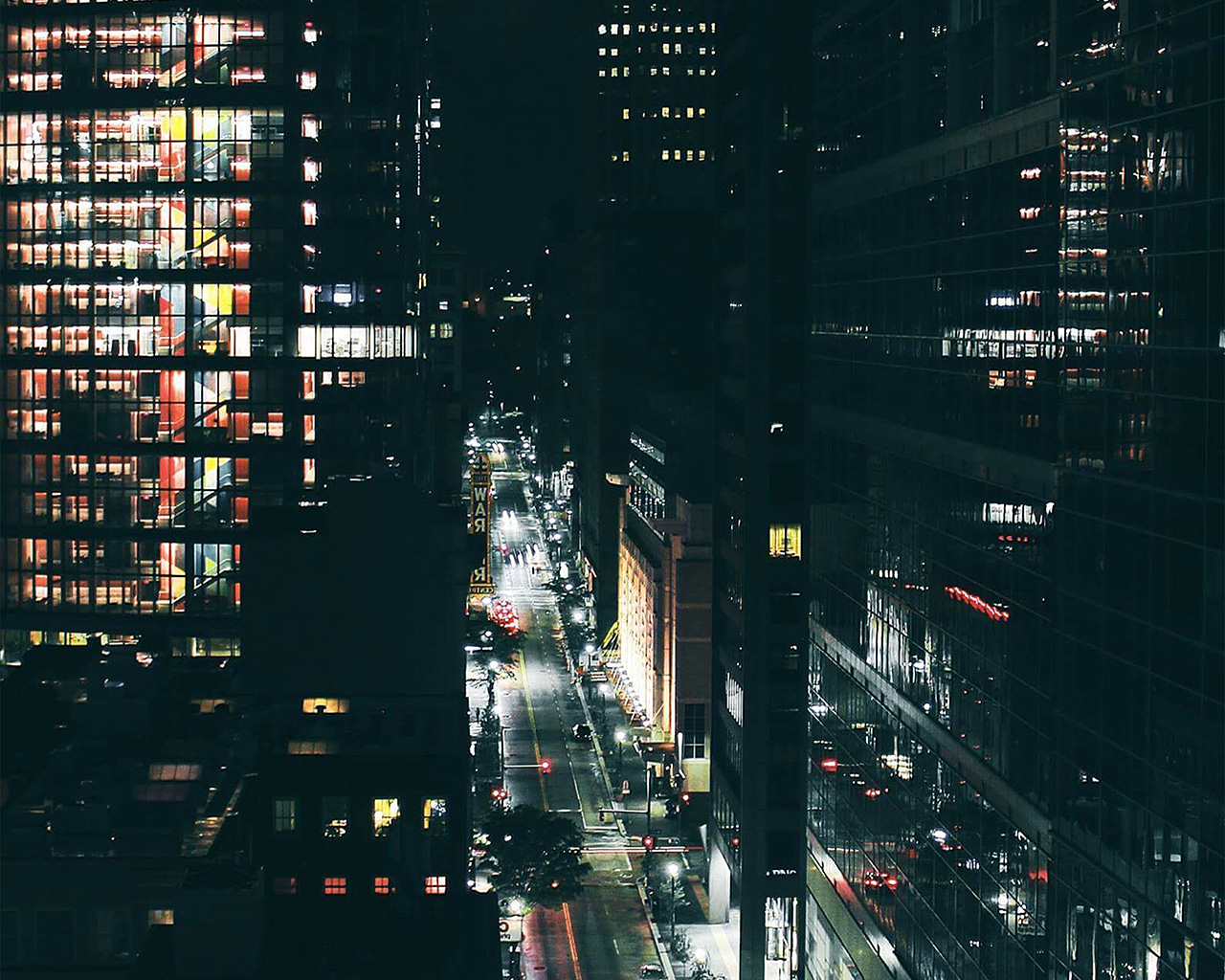 City Night Traffic Dark Nature