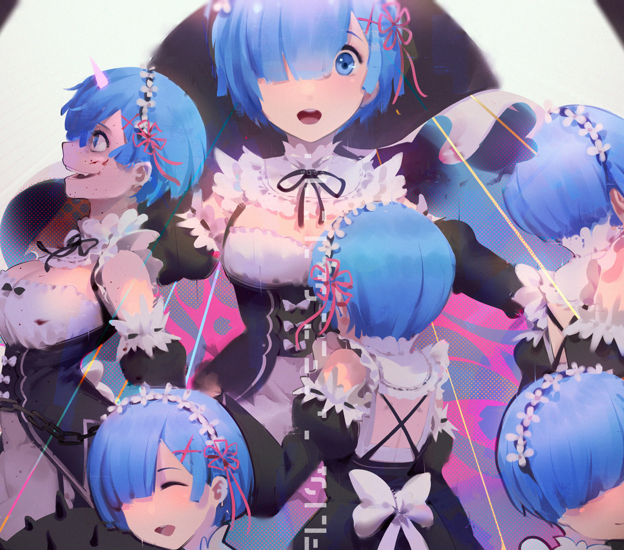 Wallpaper mood, collage, rem, re:zero