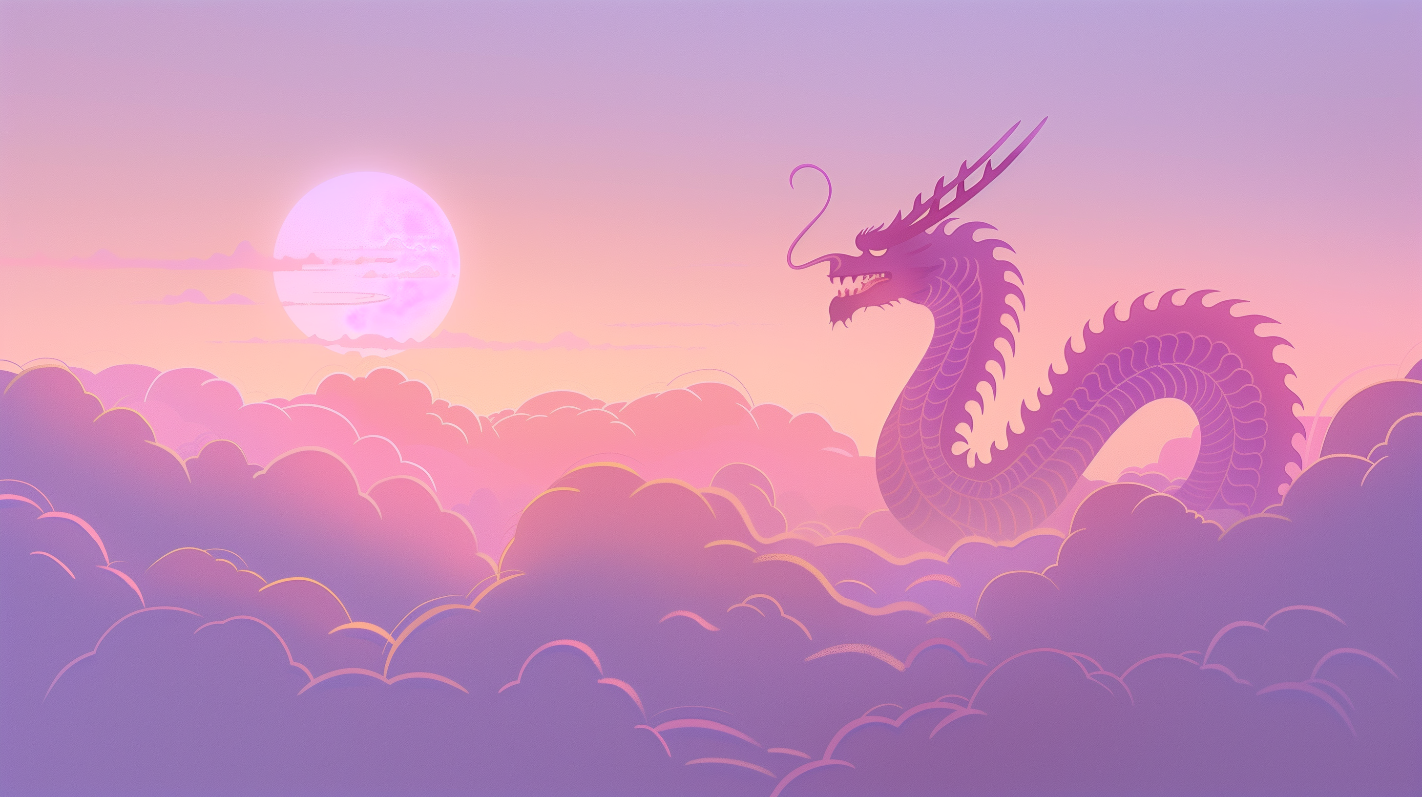 Minimalist Dragon HD Wallpaper