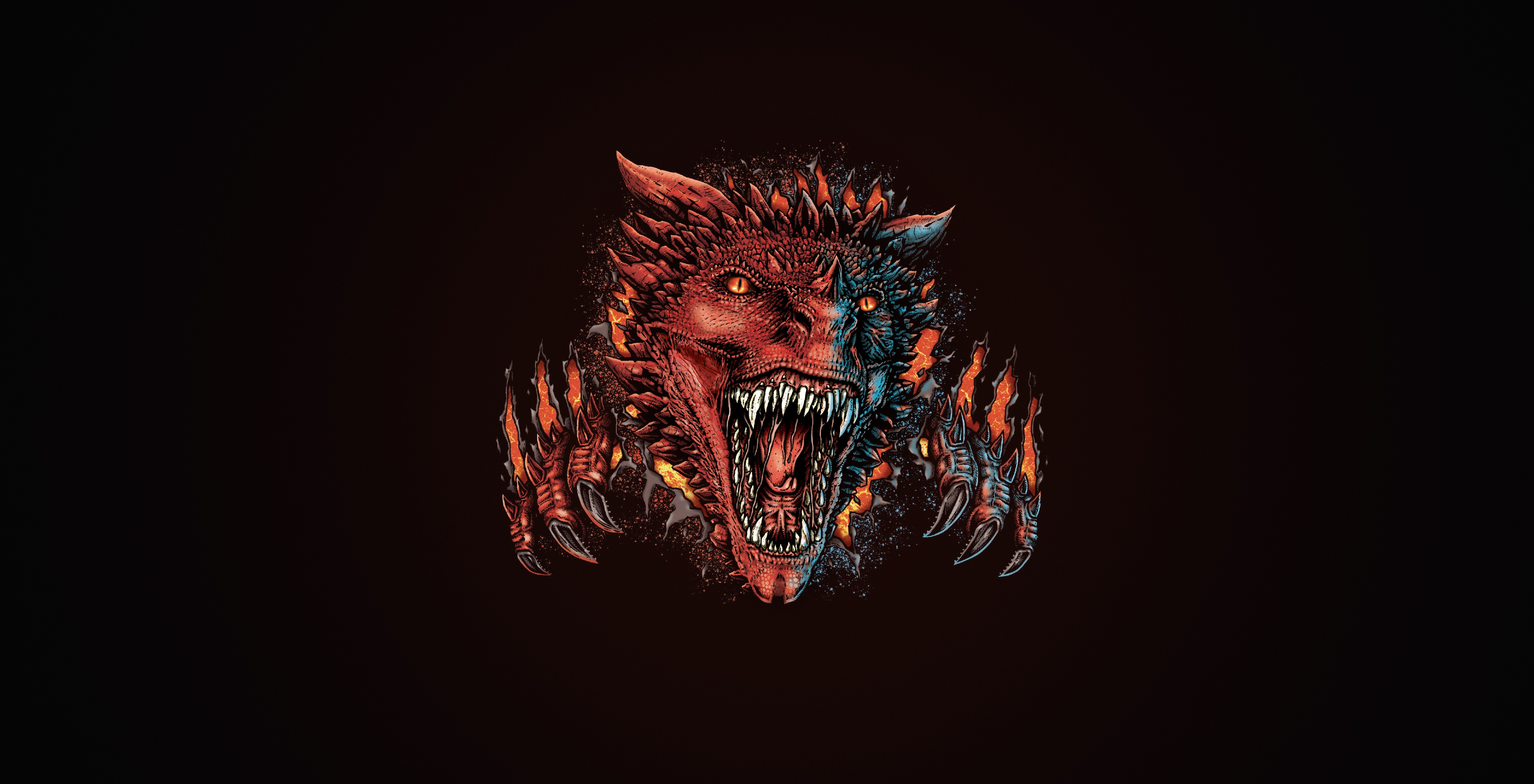 Dragon Darkness Minimal 5k Wallpaper, HD