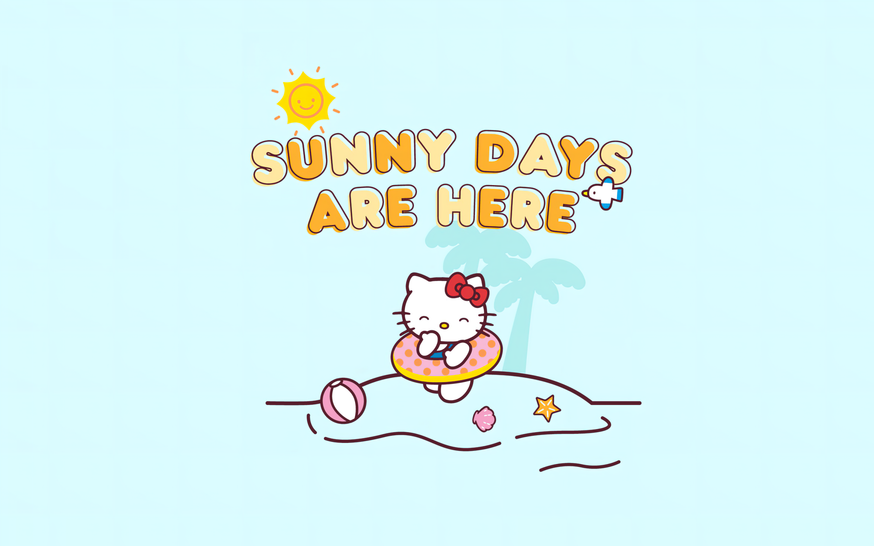Sunny day Wallpaper 4K, Hello Kitty