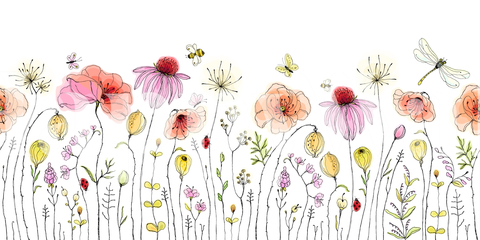 Buy Summer Flower Field Wallpaper