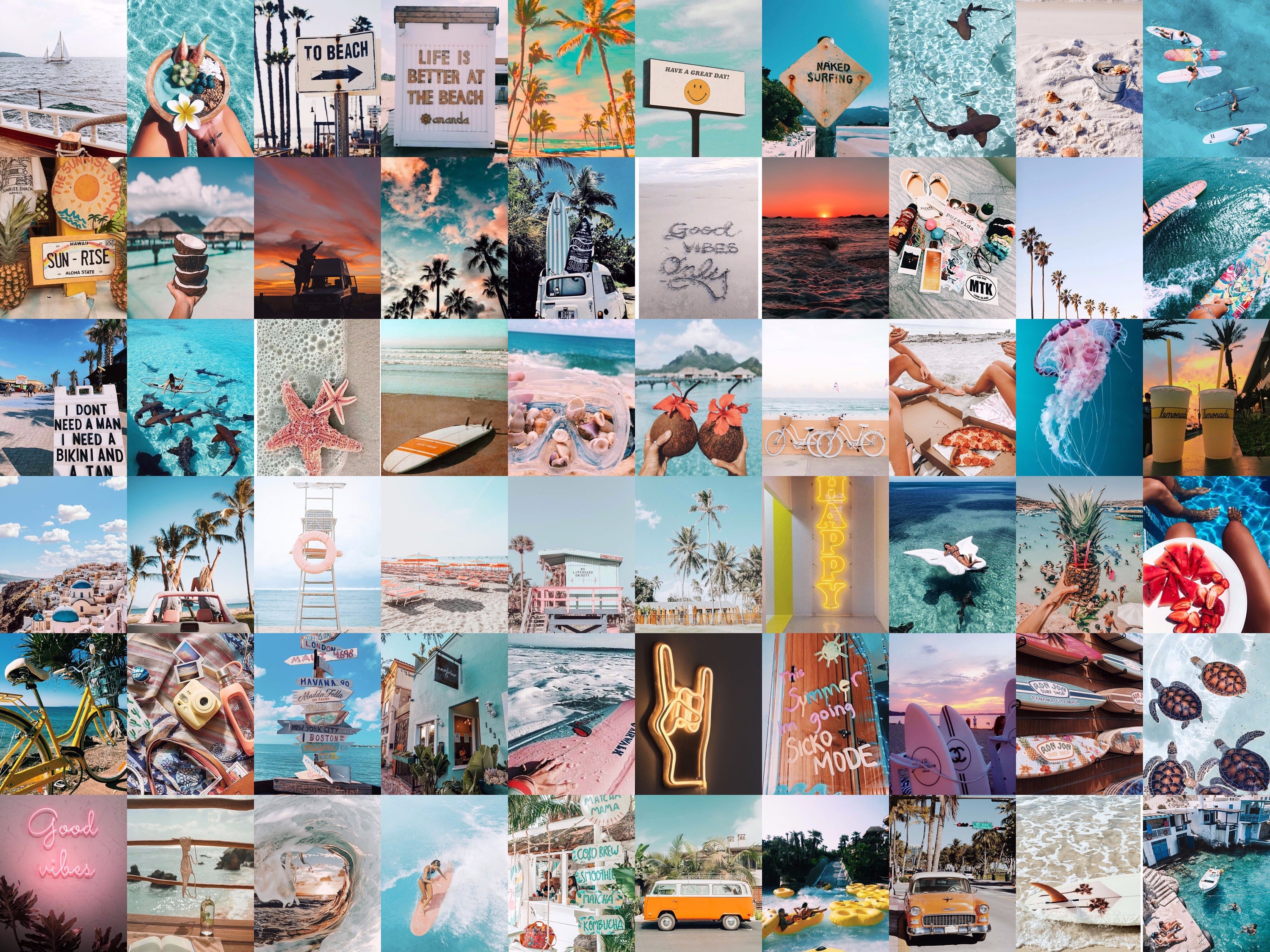 Beach Vibes Summer Aesthetic Wall