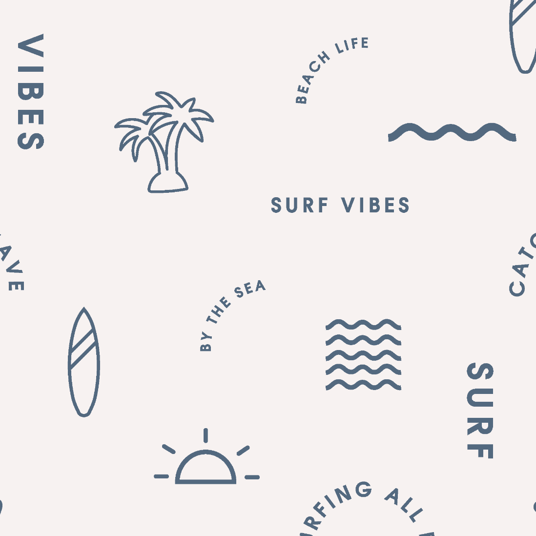 Beach Vibes Wallpaper Repeat Pattern