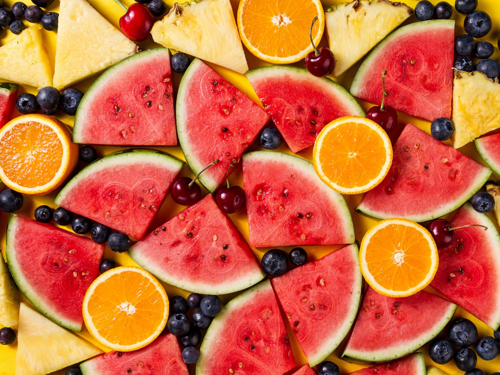 Wallpaper colorful fruits, berries