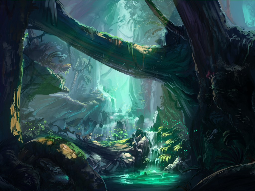Wallpaper fantasy, ancient forest