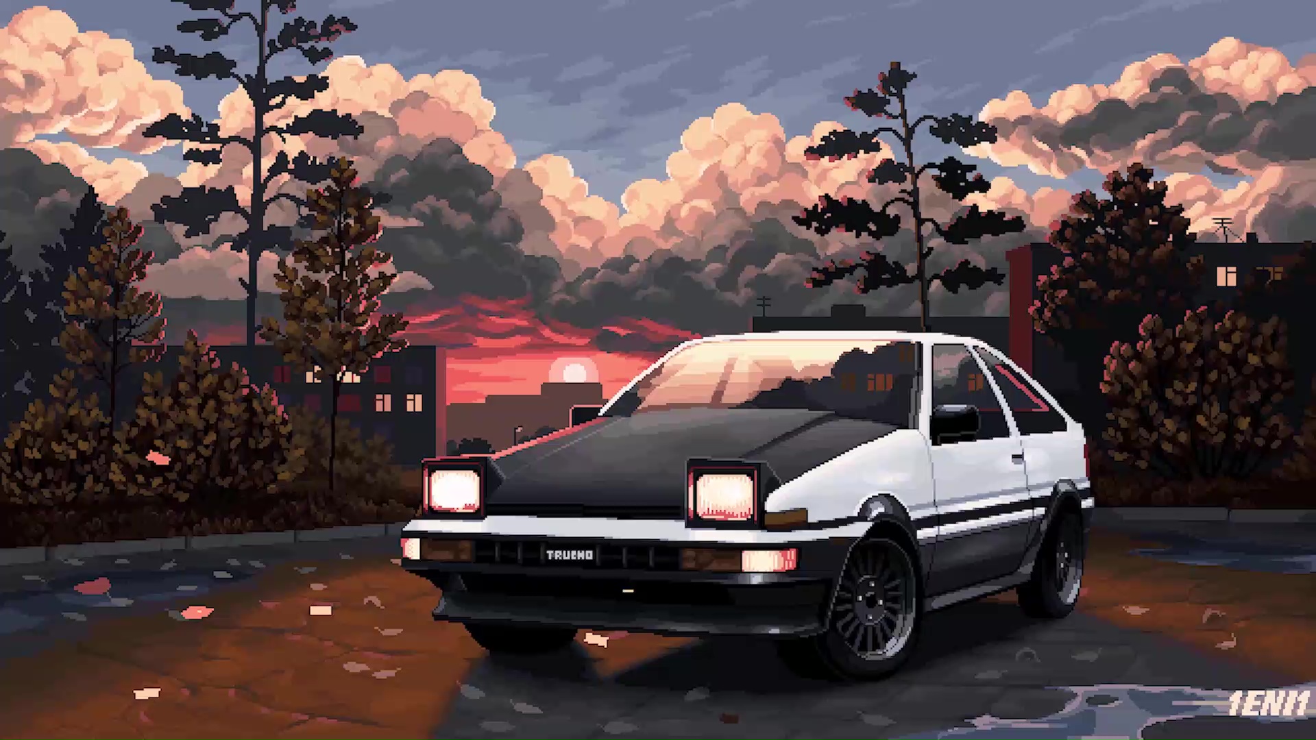 Car In Sunset Live Wallpaper