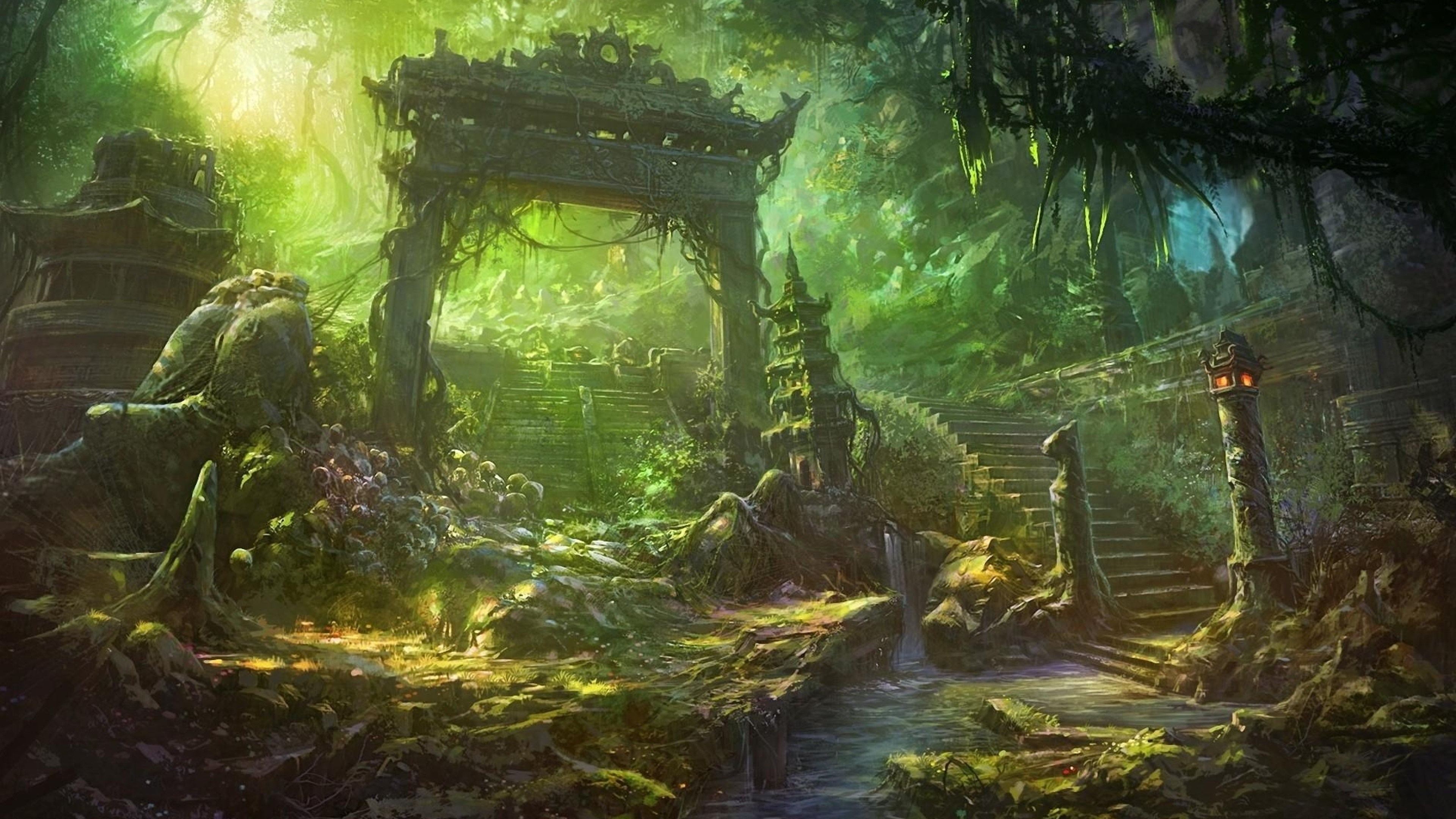 Temple ruins in the forest