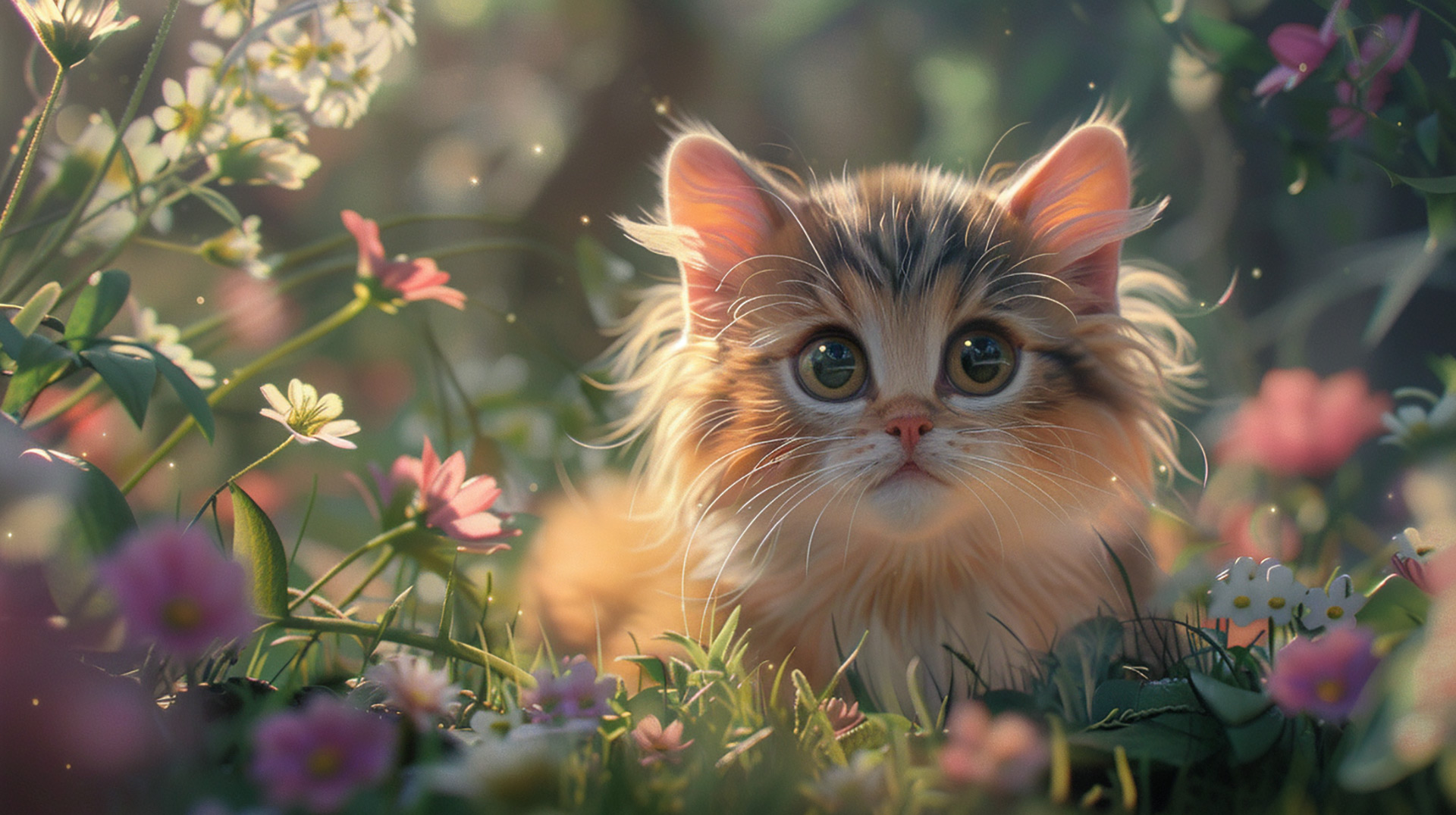 Fantastic AI cat wallpaper, image