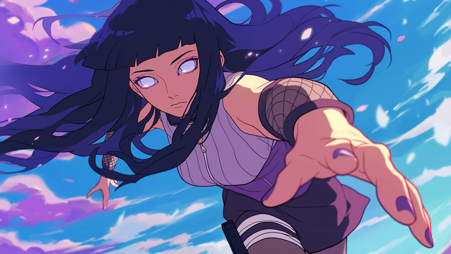 Naruto Hinata Hyuga Blue Desktop